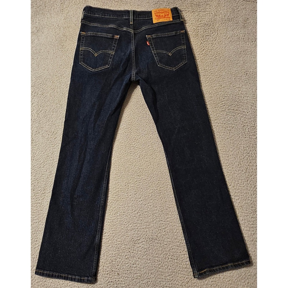 Levis 527 Slim Bootcut Jeans Mens 33x32 Dark Wash Stretch Denim 05527-0891